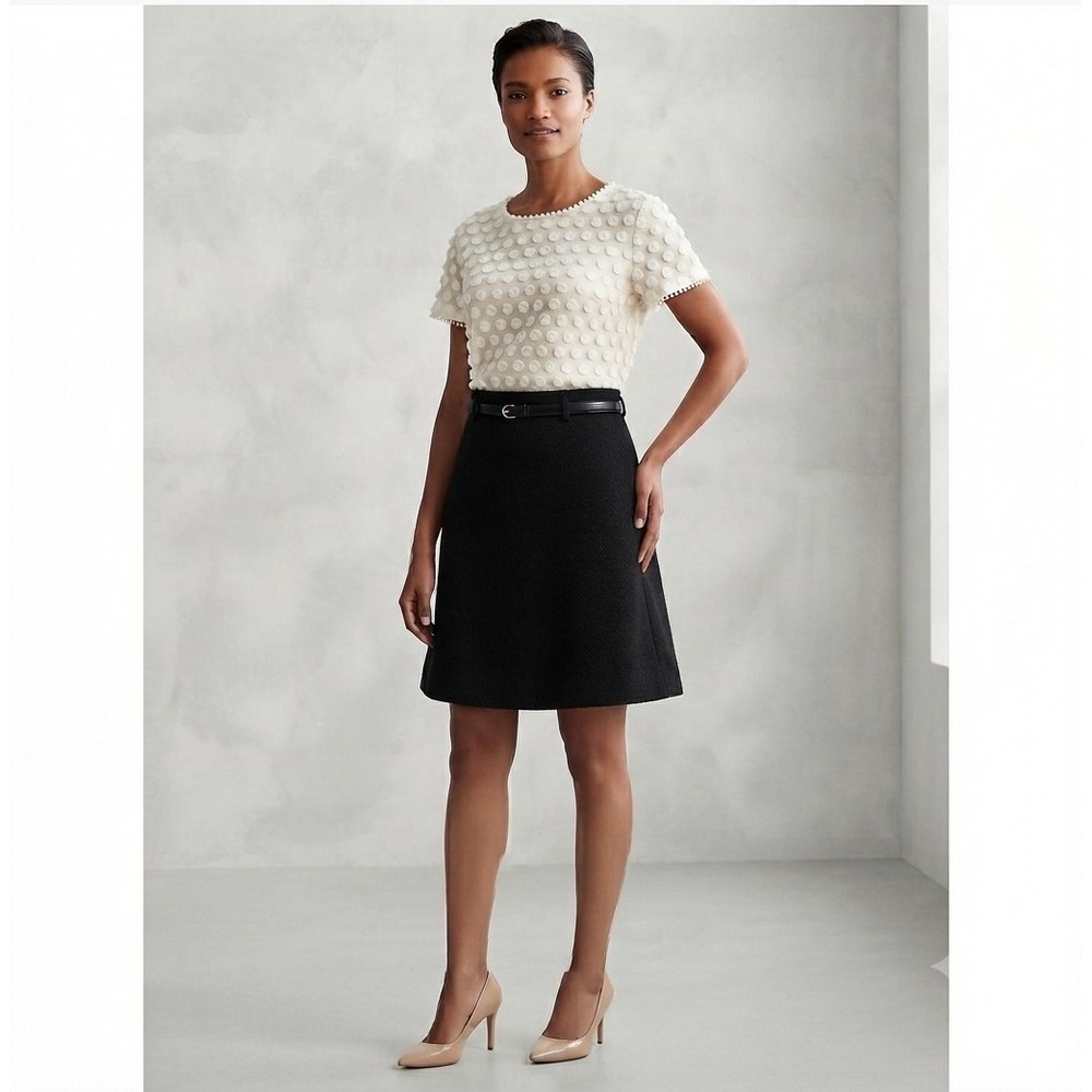 Talbots White Eyelet Button Floral Lace Blouse Top Cottagecore Women's‎ Size 12P